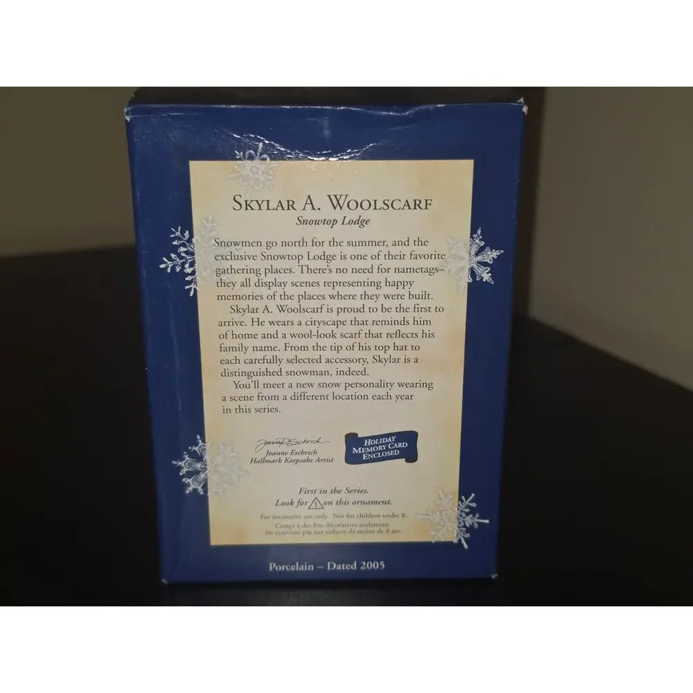 2005 Hallmark Snowtop Lodge #1 Skylar‎ A. Woolscarf NIB NEW Snowman
